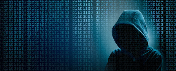 Handdoek met foto Jongenskamer Hacker met hoodie in donker  © oz