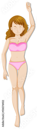 Woman in pink bikini