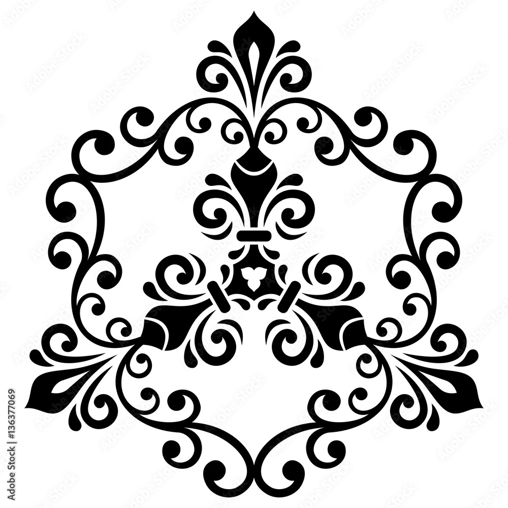 Oriental vector pattern with arabesques and floral elements. Traditional classic black and white ornament. Vintage pattern with arabesques Oriental vector pattern with arabesques and floral elements. Traditional classic black and white ornament. Vintage pattern with arabesques
