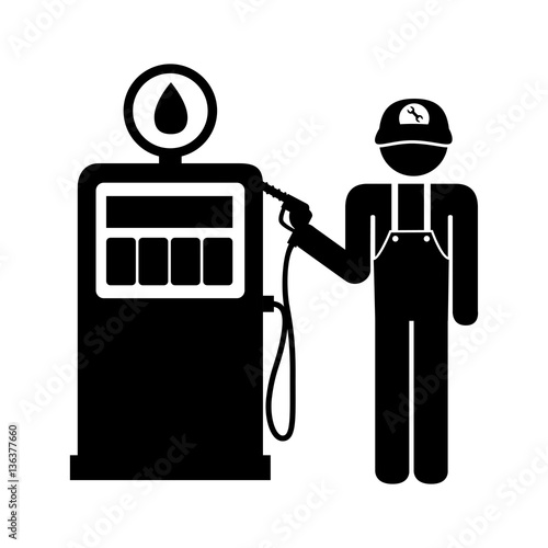 station service worker icon vector illustration design