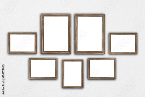 picture frame set on brick wall