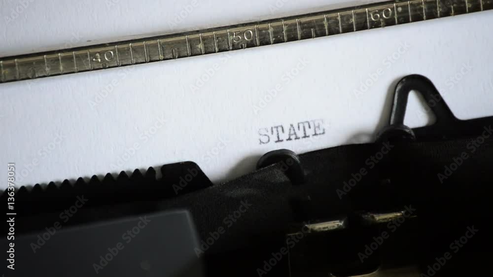 Typewriter Statement Video Stock Typing the word STATEMENT with an old manual typewriter ...