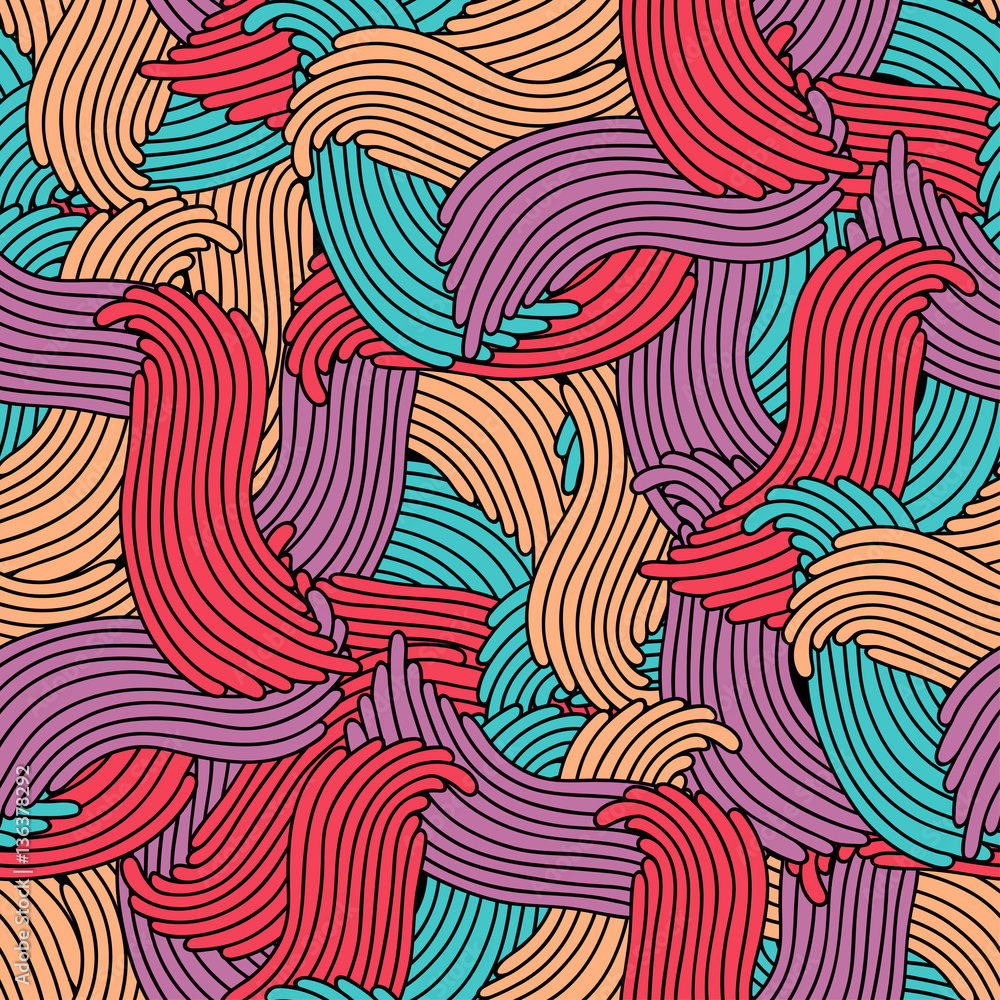 Abstract geometric pattern with wavy lines, stripes. A seamless