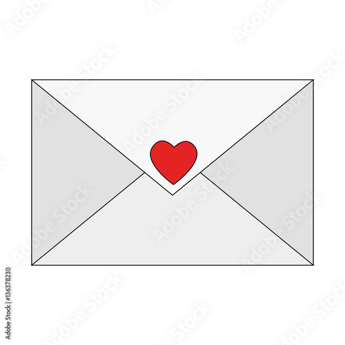 envelope with heart love card decoration vector illustration design