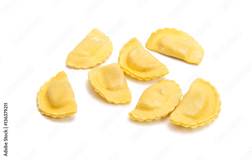 italian Ravioli pasta isolated italian Ravioli pasta isolated
