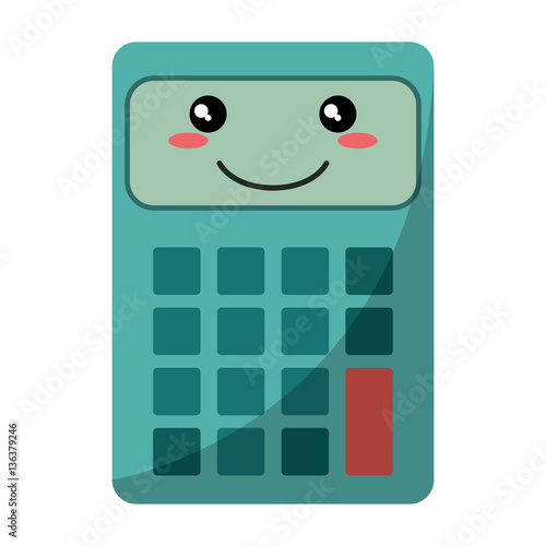 cartoon calculator mathematics accounting icon vector illustration eps 10