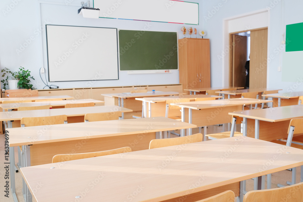 Interior of a school class