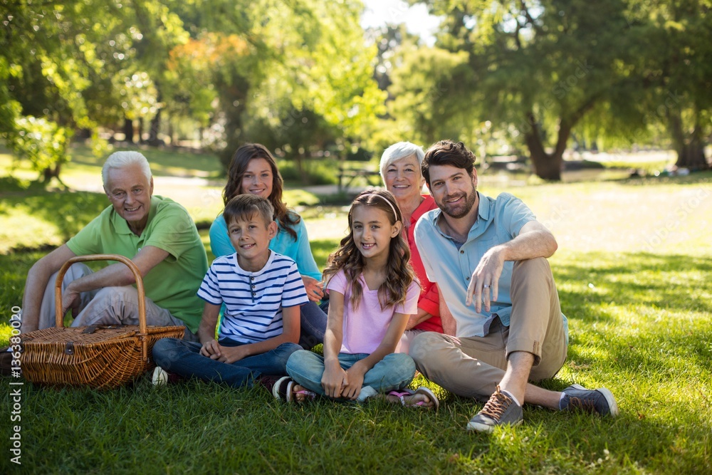 Happy family enjoying in park Happy family enjoying in park