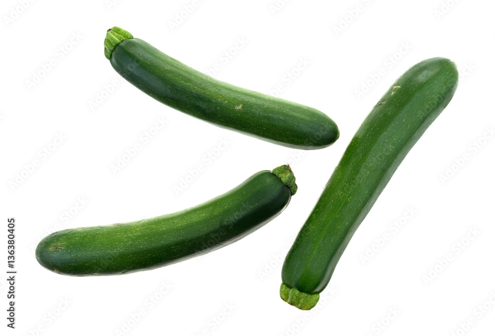 Three Italian squash isolated on a white background. Three Italian squash isolated on a white background.
