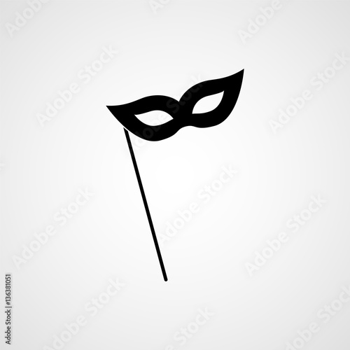 Carnival mask black silhouette icon