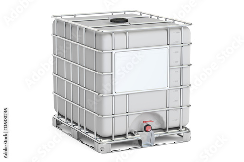 Intermediate bulk container closeup, 3D rendering photo