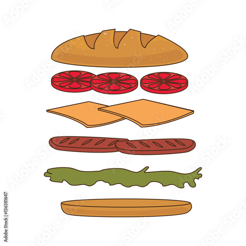 set Sandwich ingredients icon vector illustration design