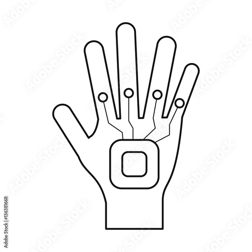 vr wi glove digital icon thin line vector illustration eps 10