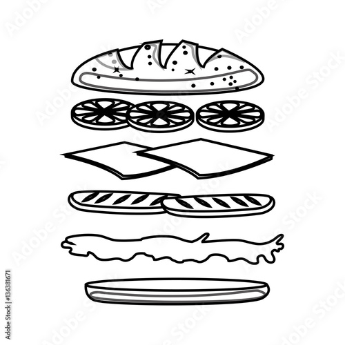 set Sandwich ingredients icon vector illustration design