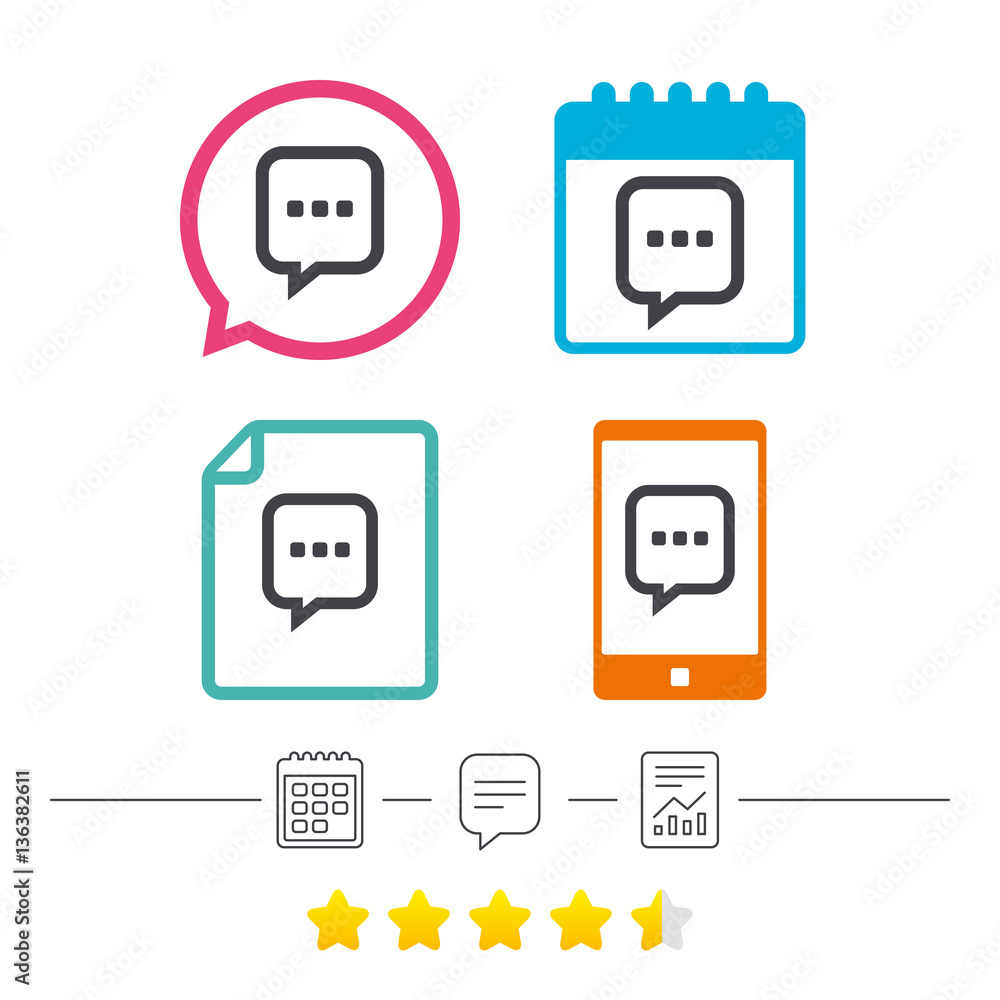 Chat sign icon. Speech bubble symbol. Chat sign icon. Speech bubble symbol.