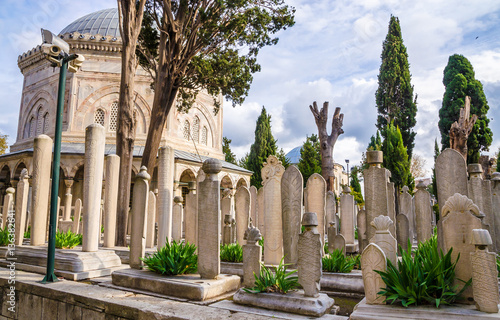 Fototapeta Eyup Sultan cemetery in Istanbul, Turkey