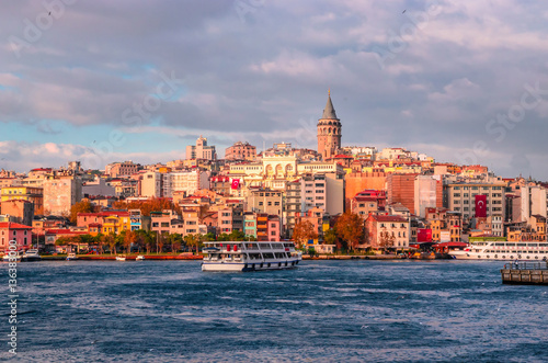 Panoramic view of Galata tower in Istanbul, Turkey © Olena Zn