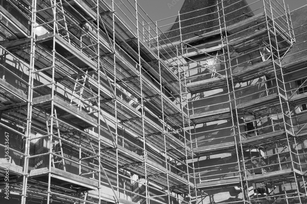 Iron construction scaffolding