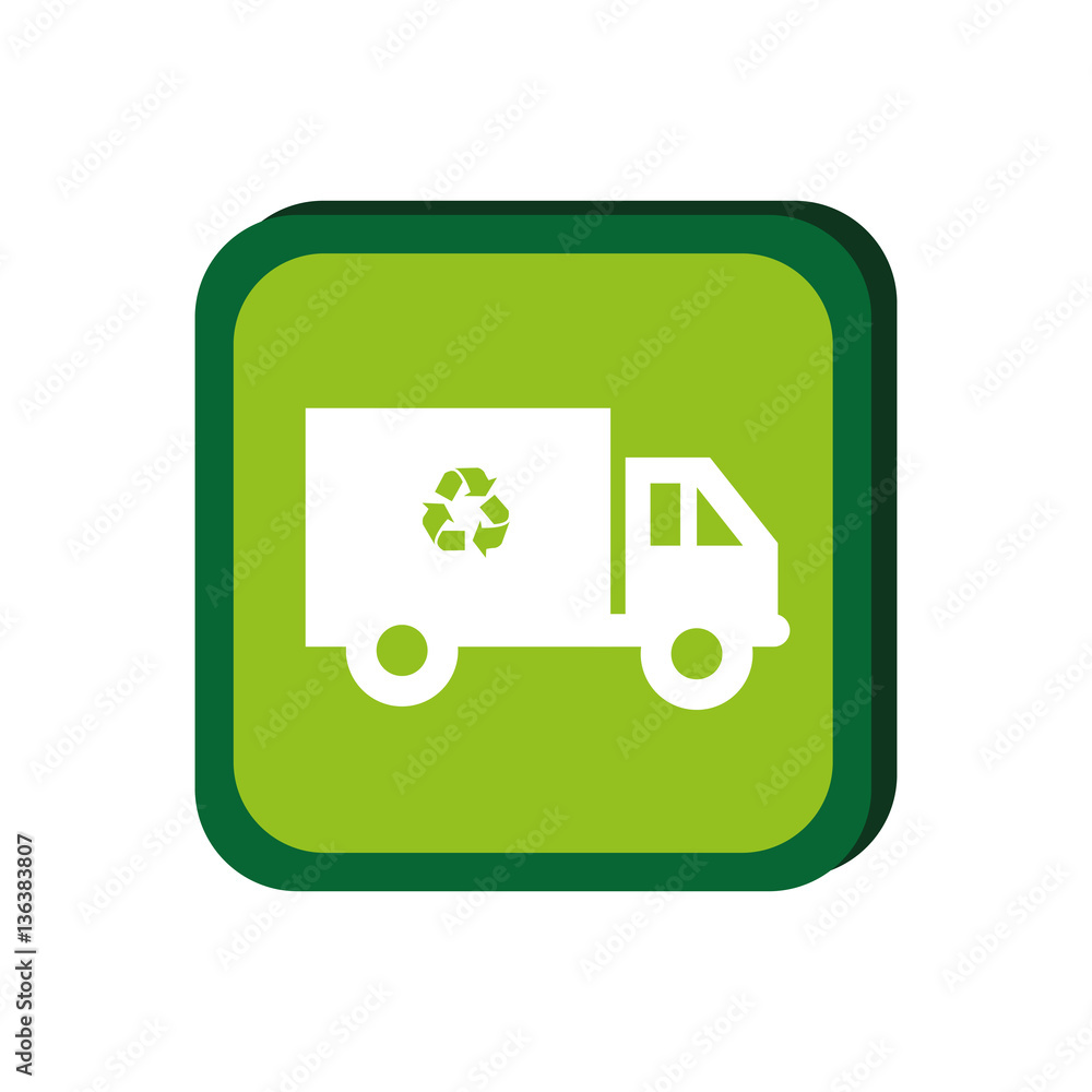 green frame with recycling truck vector illustration green frame with recycling truck vector illustration
