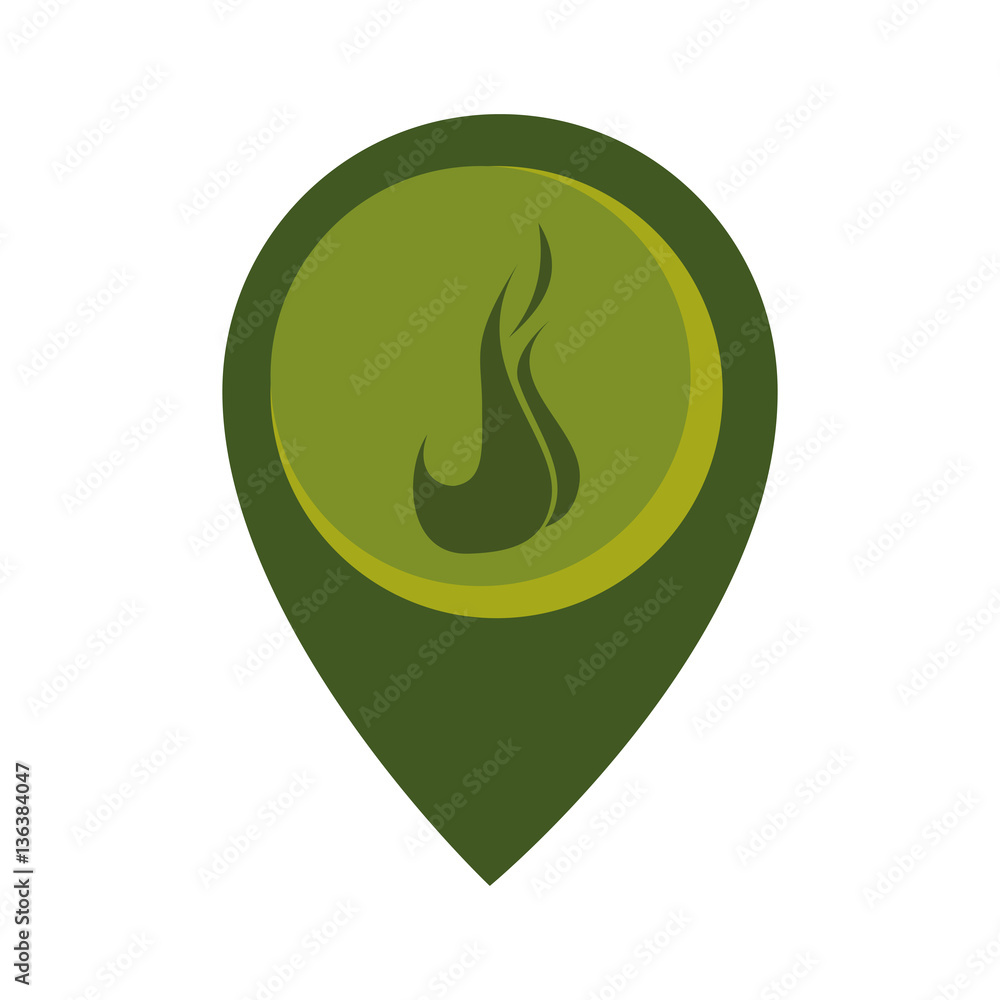 map pointer with circle interior with flame vector illustration map pointer with circle interior with flame vector illustration