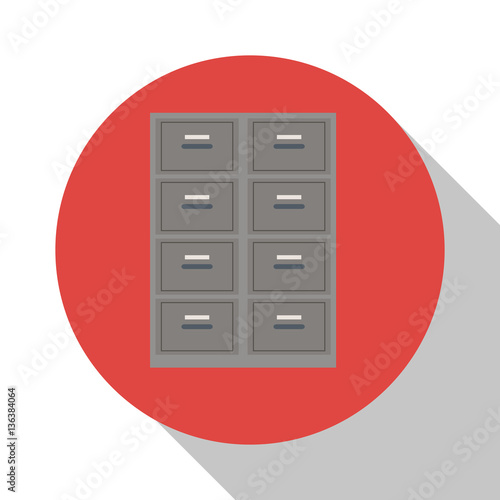 cabinet file document office with shadow vector illustration