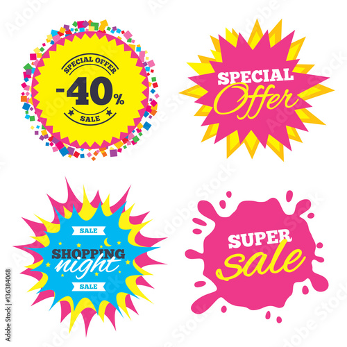 40 percent discount sign icon. Sale symbol.