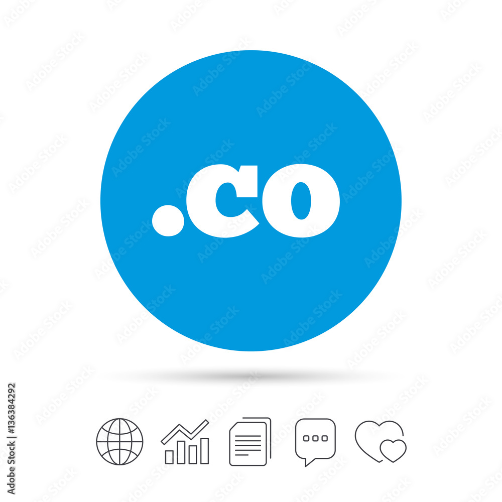 Domain CO sign icon. Top-level internet domain.