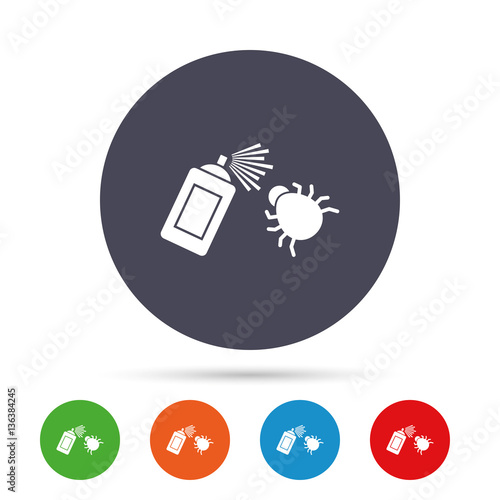 Bug disinfection sign icon. Fumigation symbol.