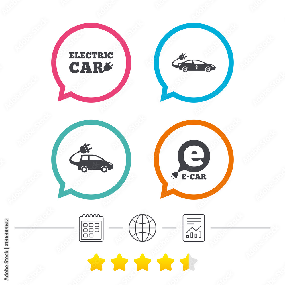 Electric car sign. Sedan and Hatchback transport. Electric car sign. Sedan and Hatchback transport.