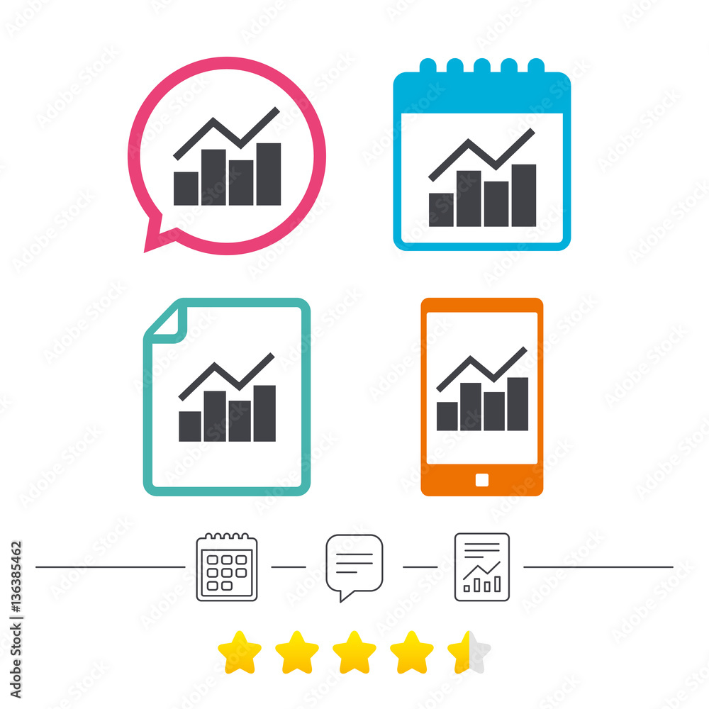 Graph chart sign icon. Diagram symbol. Graph chart sign icon. Diagram symbol.