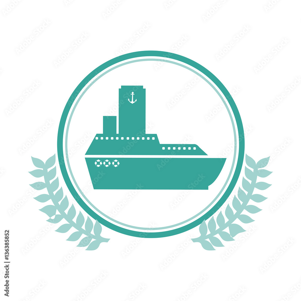 symbol blue ship icon, vector illustration design