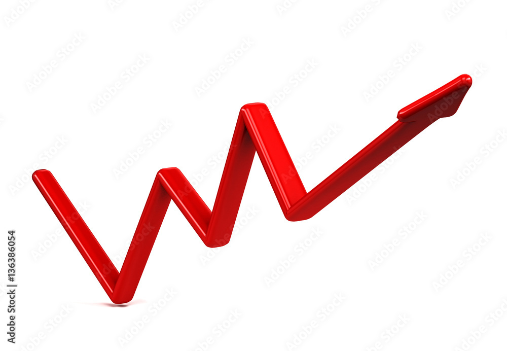 Red Arrow. Concept of Success, 3d rendering isolated on white background. Red Arrow. Concept of Success, 3d rendering isolated on white background.