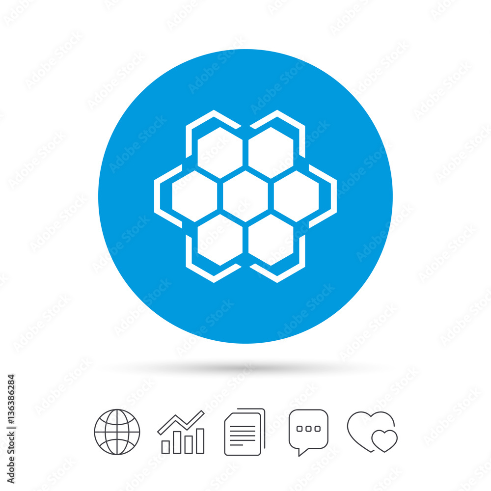 Honeycomb sign icon. Honey cells symbol. Honeycomb sign icon. Honey cells symbol.