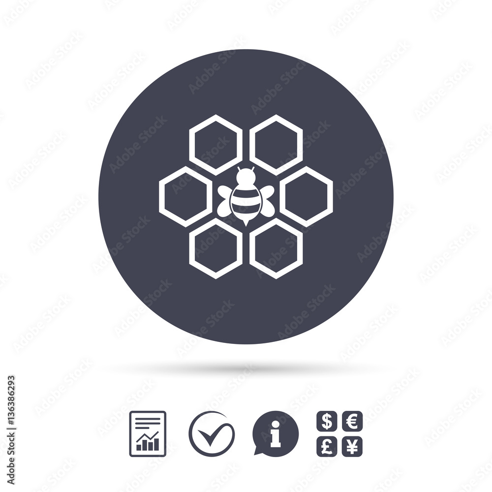 Honeycomb sign icon. Honey cells symbol.