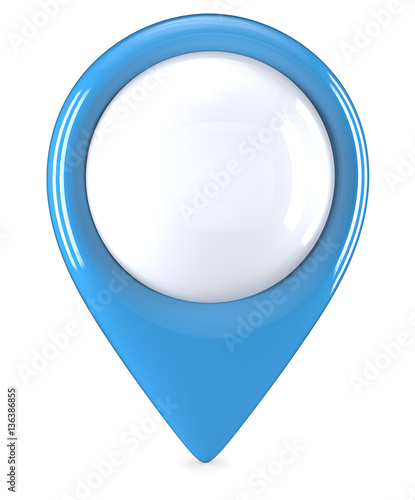 Blue GPS Pointer. Front view of a Blue GPS Pointer. 3D render and Blank for Copy Space.
