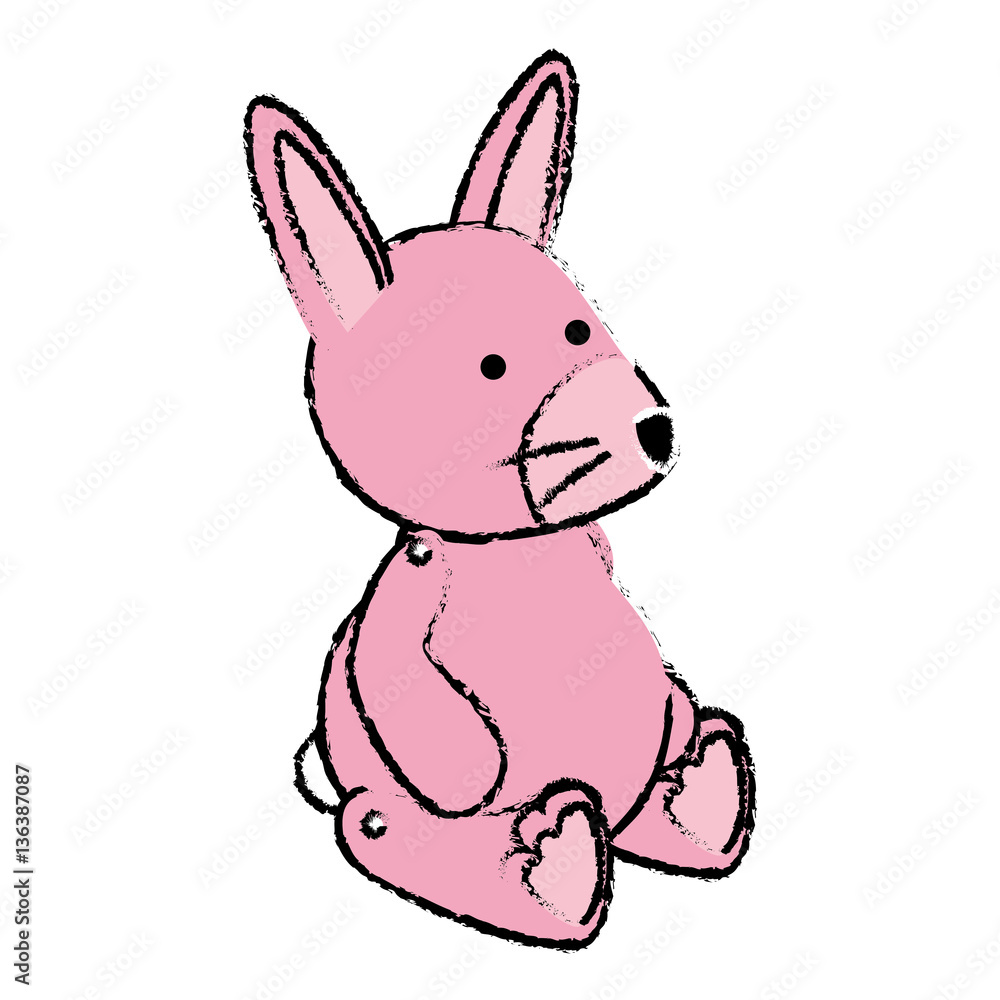 cute rabbit baby toy icon vector illustration design