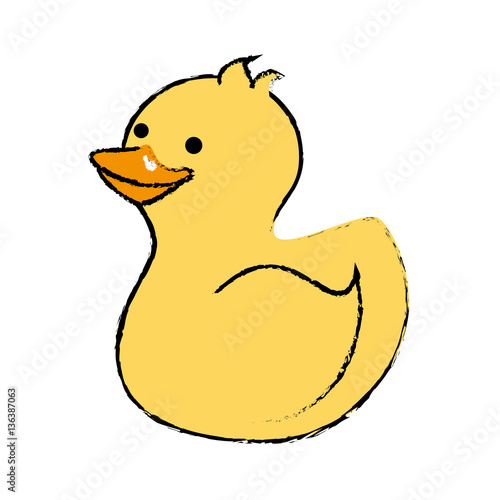 baby ducky toy isolated icon vector illustration design