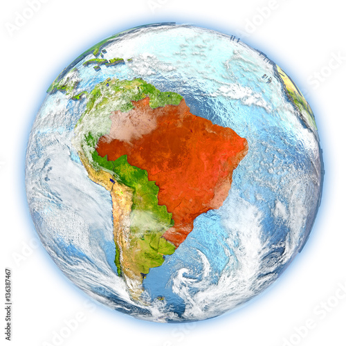 Brazil on Earth isolated
