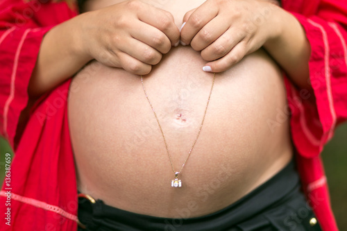 Wallpaper Mural Close-up of torso of young pregnant Torontodigital.ca