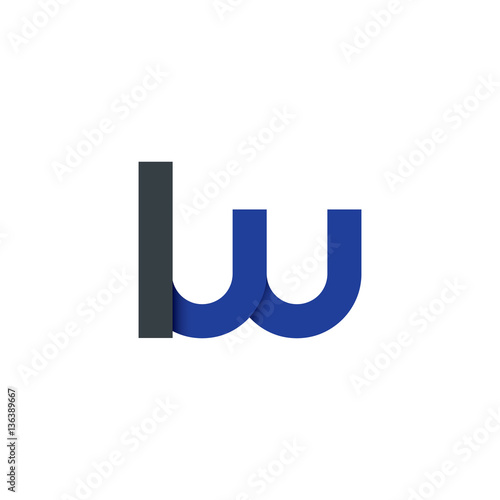 Initial Letter LW Rounded Lowercase Logo