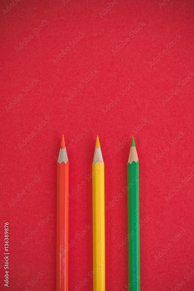 coloring pencils on a red background coloring pencils on a red background
