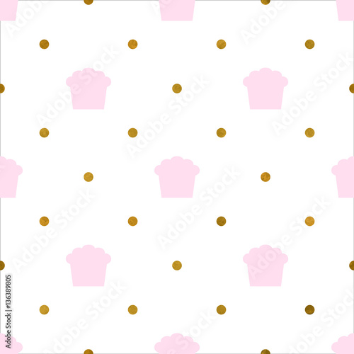Pattern Of Cakes And Gold Bubbles2
