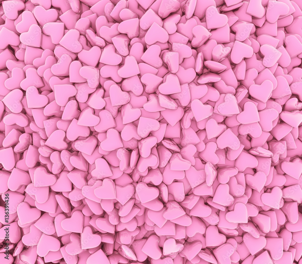Pink hearts, 3d illustration Pink hearts, 3d illustration