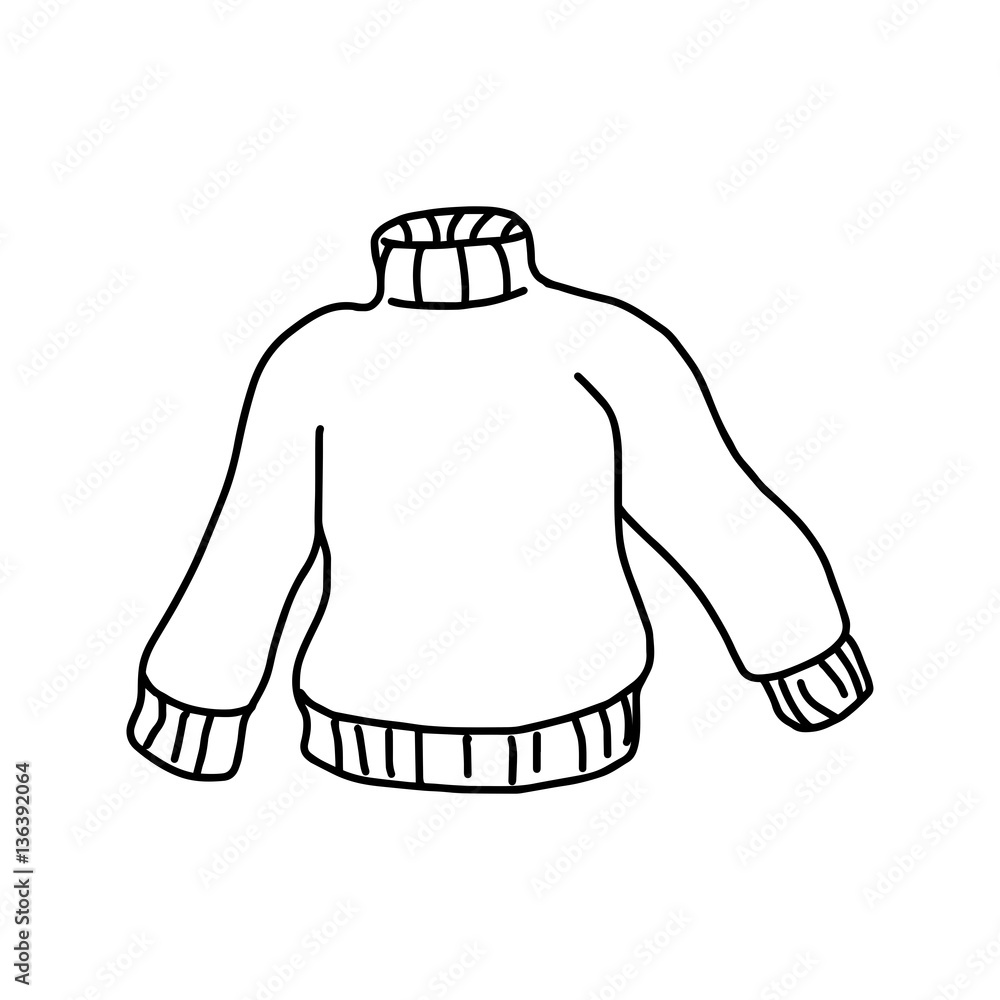vector illustration hand drawn sketch of pullover isolated Stock Vector ...