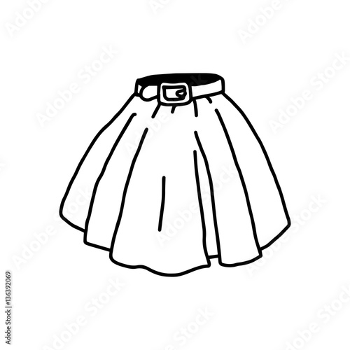 vector illustration hand drawn sketch of skirt isolated 