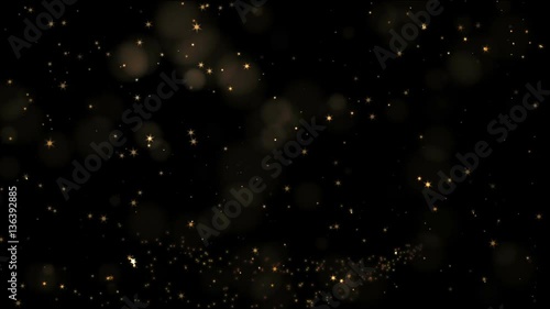 Festive abstract  background with  dots of light, dynamic golden stardust shining in the night, starry motion on black, magical seasonal scene, animated abstract illustration, 30fps, HD1080