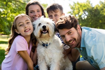 Happy family enjoying in park