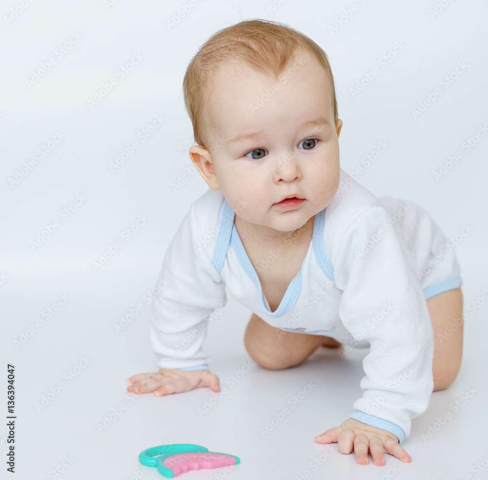 bright portrait of adorable baby teething close up bright portrait of adorable baby teething close up