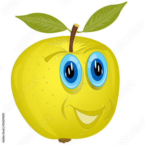 Cartoon alive apple