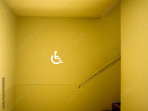 Disabled sign in building